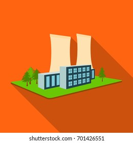 Metallurgical plant. Factory and industry single icon in flat style isometric vector symbol stock illustration web.