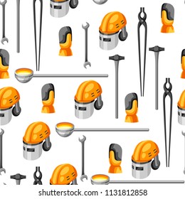 Metallurgical seamless pattern. Industrial items and equipment.