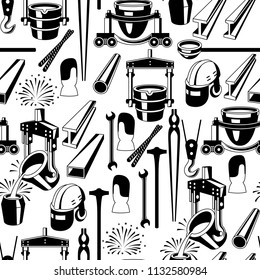 Metallurgical seamless pattern. Industrial items and equipment.
