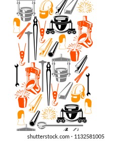 Metallurgical seamless pattern. Industrial items and equipment.
