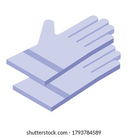 Icono de guantes de metalurgia. Isométrico del icono vectorial de guantes metalúrgicos para el diseño web aislado en fondo blanco