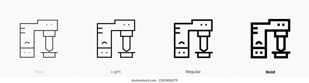 metallurgy icon. Thin, Light Regular And Bold style design isolated on white background