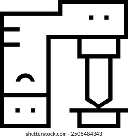 icono de metalurgia. Diseño de estilo lineal delgado aislado sobre fondo blanco