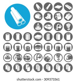 Metallurgy icons set. Illustration EPS10