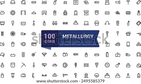 Metallurgy icons set. Outline set of metallurgy vector icons for web and ui isolated icon collections.