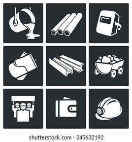 Metallurgy industry Icons set