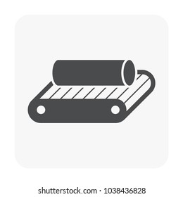 Metallurgy or metallurgical production industry vector icon. Consist of hot casting metal, iron or steel product on mill production line. Manufacturing process in foundry, furnace or factory plant.