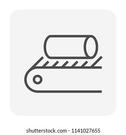 Metallurgy or metallurgical production industry vector icon. Consist of hot casting metal, iron or steel on mill production line. Manufacturing process in foundry, furnace or factory plant. 64x64 px.