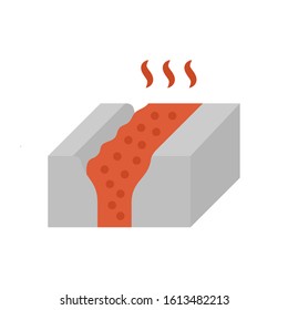 Metallurgy or metallurgical production industry vector icon. Consist of molten iron or heat liquid flow in mill from blast furnace. Casting smelting of metal, iron or steel in foundry or factory plant