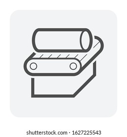 Metallurgy or metallurgical production industry vector icon. Consist of hot casting metal, iron or steel product on mill production line. Manufacturing process in foundry, furnace or factory plant.