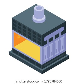 Metallurgy oven icon. Isometric of metallurgy oven vector icon for web design isolated on white background