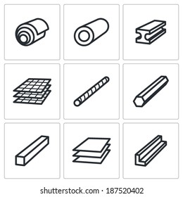 Metallurgy products icons set - Shutterstock ID 187520402