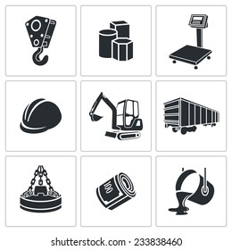 Metallurgy Vector Isolated Flat Icons Set