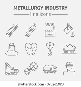 Metallurgy Vector Isolated Flat Icons Set