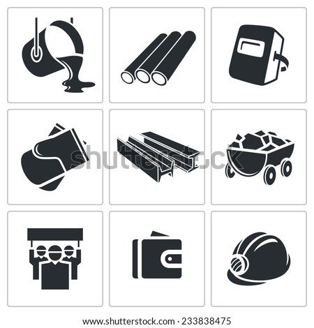 Metallurgy Vector Isolated Flat Icons Set