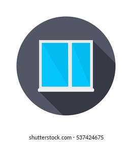 Metal-plastic window color icon. Flat design for web and mobile