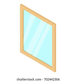 Metal-plastic window frame icon. Isometric illustration of metal-plastic window frame vector icon for web