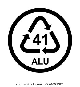 Metals symbol, ecology recycling sign isolated on white background. Package waste icon .