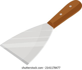 Metals workshop spatula, illustration, vector on a white background.