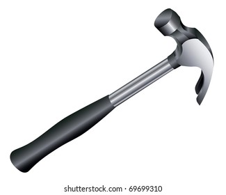 metalwork hammer with the rubber handle