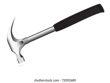 metalwork hammer with the rubber handle, Vector Illustration