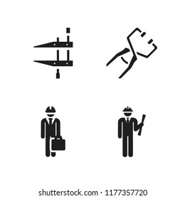 metalwork icon. 4 metalwork vector icons set. engineer and clamp icons for web and design about metalwork theme