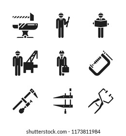 metalwork icon. 9 metalwork vector icons set. clamp, engineer and anvil icons for web and design about metalwork theme