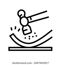metalworking blacksmith line icon vector. metalworking blacksmith sign. isolated contour symbol black illustration