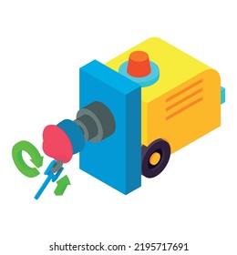 Metalworking Concept Icon Isometric Vector. Welding Machine, Industry Spinning. Industrial Equipment, Repair Work, Construction, Manufacturing