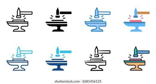 Ícone do Metalworking define várias coleções de estilos 
