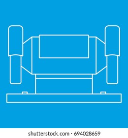 Metalworking machine icon blue outline style isolated vector illustration. Thin line sign
