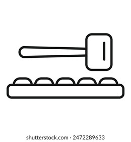 Metalworking process showing balls being hammered into shape on an assembly line