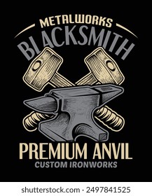 metalworks Blacksmith Premium Anvil custom Ironworks t-shirt design