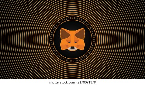 Metamask crypto currency trading exchange logo vector technology banner illustration template.  svg