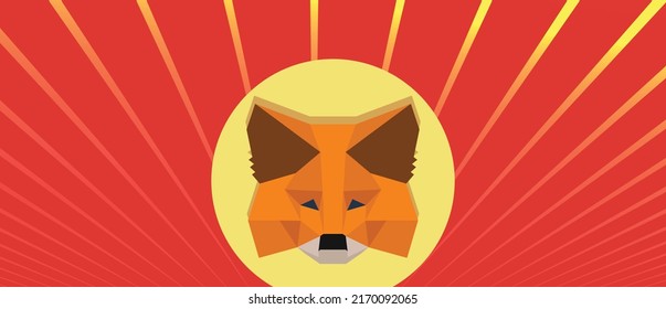 Metamask crypto currency trading wallet icon and logo vector illustration template svg