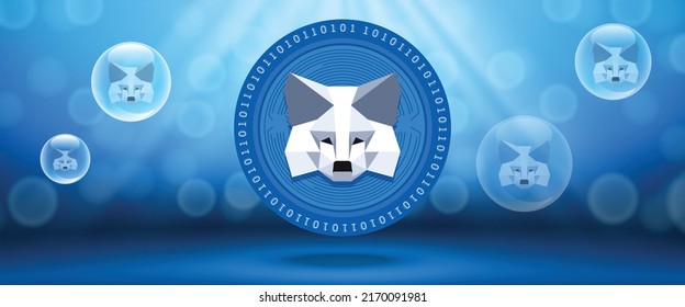 Metamask cryptocurrency wallet logo vector illustration background and banner template  svg