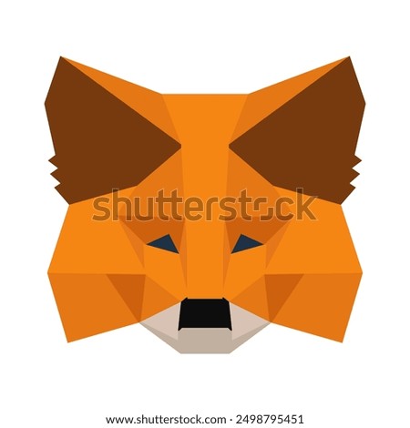 MetaMask Fox icon. Software cryptocurrency wallet  isolated on white background
