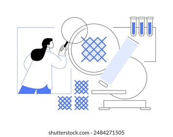 Metamaterials development abstract concept vector illustration. Scientist deals with new material for 3D printing in lab, metamaterials development process, natural science abstract metaphor.