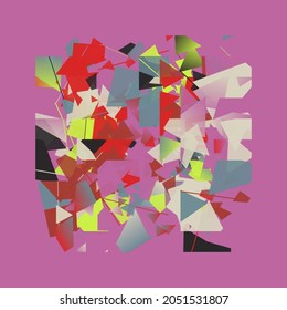 Metamodern aesthetics graphics of computer generated art made with bold geometric shapes and abstract figures, great for pattern design, web background, poster arts, album cover, fashion print.
