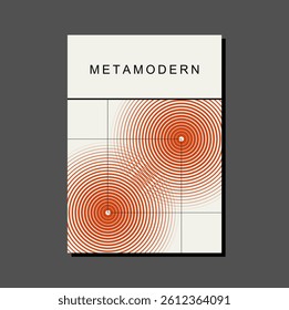 ,Metamodernism in Brutalist style , minimalist vector poster with bold geometric shapes and retro-futuristic vibes. Perfect for web backgrounds, posters, magazine covers, and hi-tech prints.