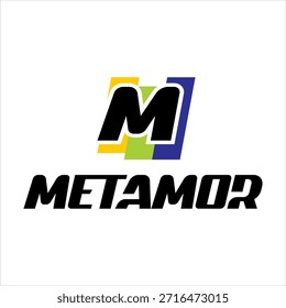 VECTOR del logotipo del texto de METAMOR, diseño del icono de la compañía eléctrica o del Sitio web.