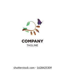 Metamorphosis Beautifull Caterpillar Butterfly Template Vector Modern Logo Creative Unique Icon 