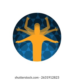 metamorphosis energy of human transformation Logo design vector evolution Community Healthy Icon yoga Elements Symbol 

