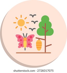 Ícone de Estilo de Círculo Plano Metamorphosis