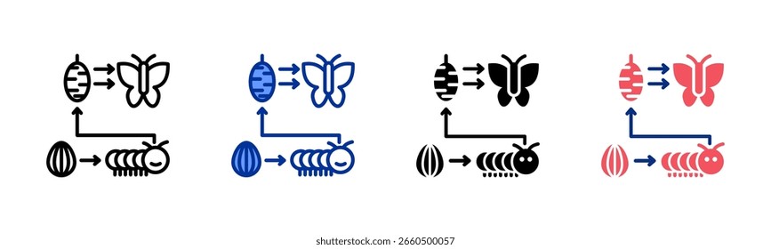 Coleção de vários estilos de folha de ícone de metamorfose