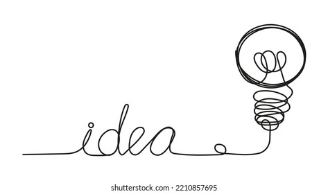 Metaphor of big idea in doddle, line style. Finding solution in business. Idea text in sketch style. Brainstorming concept vector. Creative thinking. 