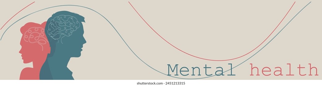 Metaphor bipolar disorder mind mental. Double face. Split personality. Concept mood disorder.