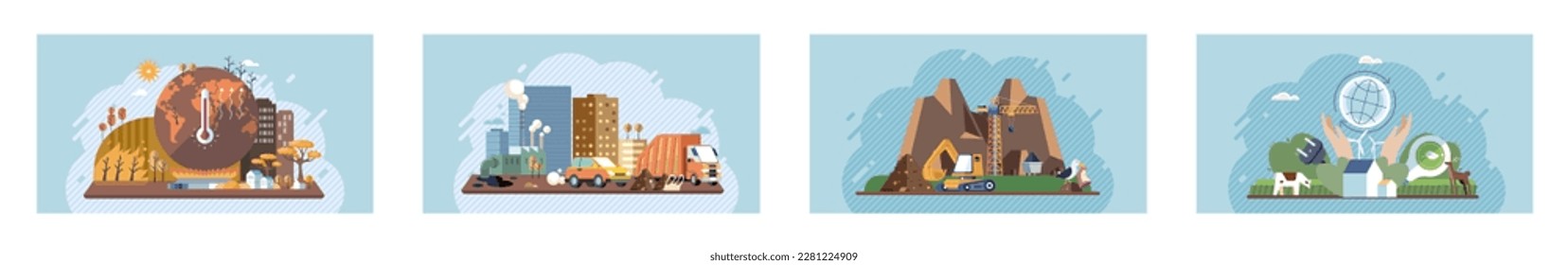 Metaphor climate change, global warming and water crisis. Measuring planet temperature. Global warming, greenhouse, melting ice, earth pollution and disaster. Plastic pollution and ecology problems