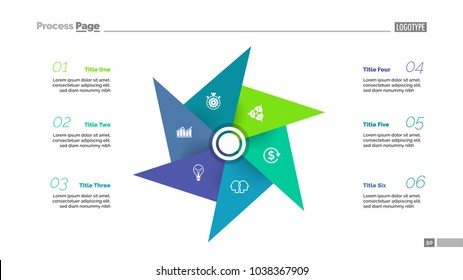 Metaphor diagram with five elements. Pinwheel, cycle chart, slide template. Creative concept for infographics, presentation, report. Can be used for topics like business, finance, human resource