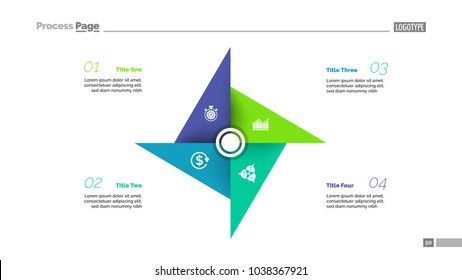 Metaphor diagram with five elements. Pinwheel, cycle chart, slide template. Creative concept for infographics, presentation, project, report. Can be used for topics like business, startup, finance
